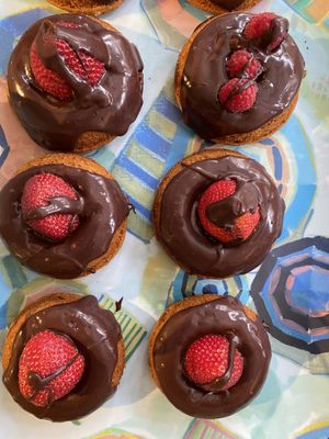 Vegan gluten free coconut sugar donuts  at Happy Zoe Vegan Bakery in Brooklyn