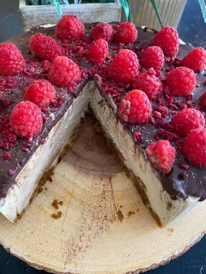 Vegan gluten free cheesecake  at Happy Zoe Vegan Bakery in Brooklyn