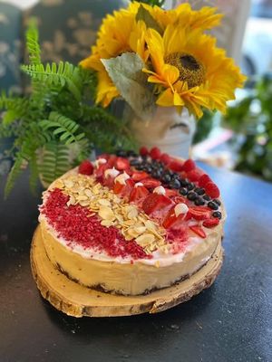 Vegan gluten free cheesecake  at Happy Zoe Vegan Bakery in Brooklyn