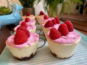Vegan gluten free baby cheesecakes  at Happy Zoe Vegan Bakery in Brooklyn