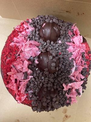 Vegan birthday cake  at Happy Zoe Vegan Bakery in Brooklyn