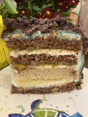 Vegan cake slices  at Happy Zoe Vegan Bakery in Brooklyn