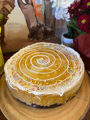 Vegan gluten free pumpkin cheesecake  at Happy Zoe Vegan Bakery in Brooklyn