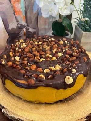 Vegan gluten free pumpkin cheesecake  at Happy Zoe Vegan Bakery in Brooklyn