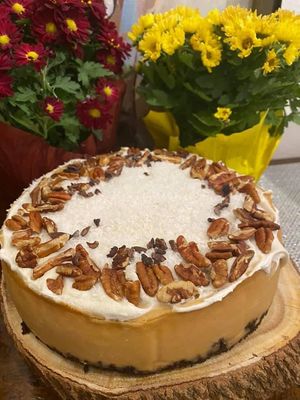 Vegan gluten free pumpkin cheesecake  at Happy Zoe Vegan Bakery in Brooklyn