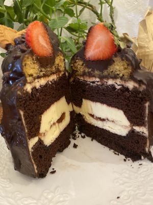 Vegan mini birthday cake  at Happy Zoe Vegan Bakery in Brooklyn