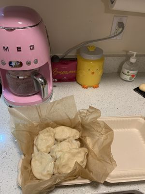 Vegan pierogi at Happy Zoe Vegan Bakery in Brooklyn