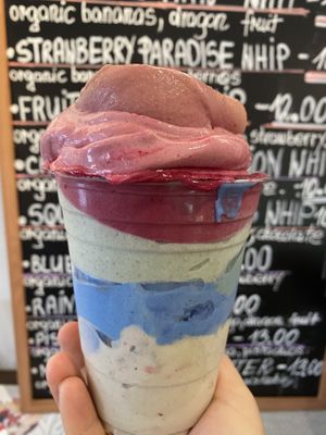 Raw vegan rainbow banana whips! Better than ice cream! No sugar!   at Happy Zoe Vegan Bakery in Brooklyn