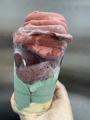 Raw vegan banana whips! Only fruits! Like ice Cream! No sugar!   at Happy Zoe Vegan Bakery in Brooklyn