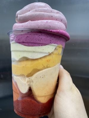 Raw vegan rainbow banana whip! Amazing and delicious! Better than ice cream!   at Happy Zoe Vegan Bakery in Brooklyn