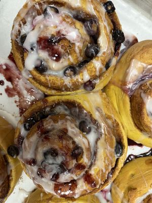 Vegan blueberry cinnamon rolls   at Happy Zoe Vegan Bakery in Brooklyn