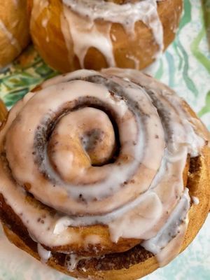 Vegan cinnamon rolls   at Happy Zoe Vegan Bakery in Brooklyn