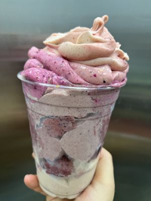 Raw vegan blueberry whip   at Happy Zoe Vegan Bakery in Brooklyn