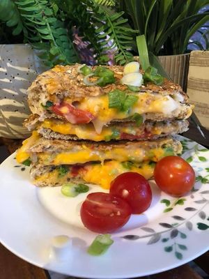 Vegan scallion panini   at Happy Zoe Vegan Bakery in Brooklyn
