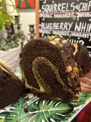 Vegan chocolate matcha vanilla Bundt cake   at Happy Zoe Vegan Bakery in Brooklyn
