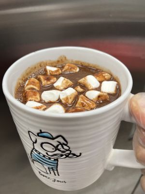 Vegan hot chocolate with vegan marshmallow! #hotchocolate #vegan #veganuary #Veganuary at Happy Zoe Vegan Bakery in Brooklyn