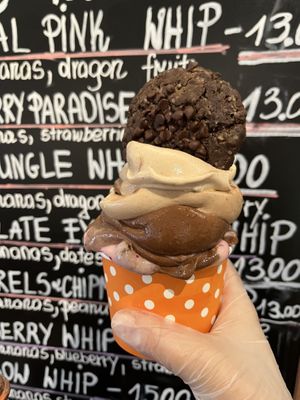 Raw vegan whip and vegan gluten free chocolate cookie   at Happy Zoe Vegan Bakery in Brooklyn