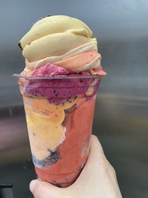 Raw vegan rainbow whip   at Happy Zoe Vegan Bakery in Brooklyn