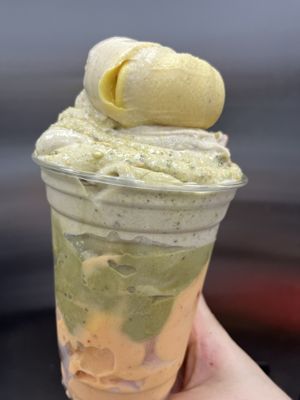 Raw vegan mango pistachio matcha banana whip! Better than ice cream! No sugar!   at Happy Zoe Vegan Bakery in Brooklyn