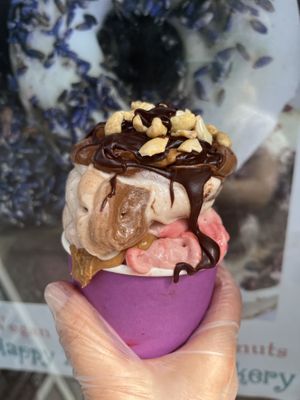 Raw vegan banana whip! Like ice Cream! No sugar!   at Happy Zoe Vegan Bakery in Brooklyn