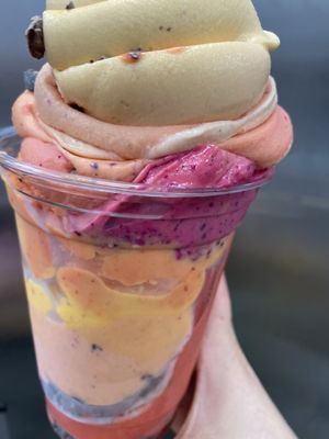 Raw vegan rainbow banana whip   at Happy Zoe Vegan Bakery in Brooklyn