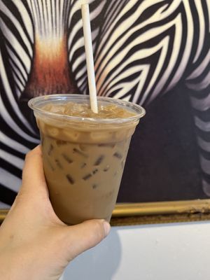 Organic iced coffee   at Happy Zoe Vegan Bakery in Brooklyn
