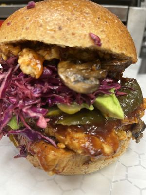 Tempeh sensation with mushrooms and avocado! 100% vegan! Organic tempeh!   at Happy Zoe Vegan Bakery in Brooklyn