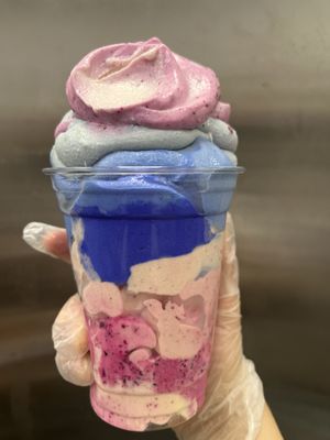 Raw vegan blue spirulina dragon fruit banana whip   at Happy Zoe Vegan Bakery in Brooklyn