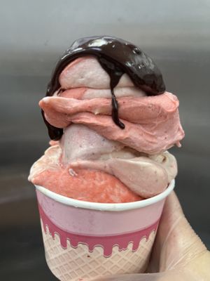 Raw vegan strawberry chocolate banana whip   at Happy Zoe Vegan Bakery in Brooklyn