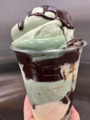 Raw vegan green spirulina chocolate banana whip   at Happy Zoe Vegan Bakery in Brooklyn