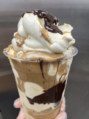 Raw vegan peanut butter chocolate explosion banana whip! No sugar!   at Happy Zoe Vegan Bakery in Brooklyn