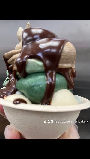 Raw vegan spirulina chocolate banana whip   at Happy Zoe Vegan Bakery in Brooklyn