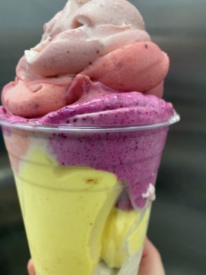 Raw vegan rainbow banana whip   at Happy Zoe Vegan Bakery in Brooklyn