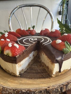 Vegan gluten free special edition nut free cheesecake   at Happy Zoe Vegan Bakery in Brooklyn