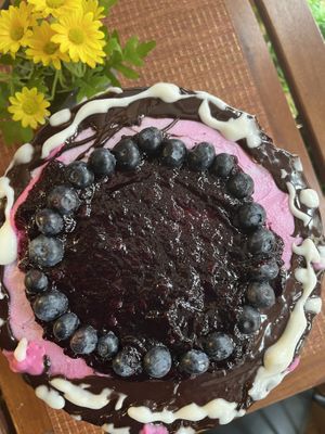 Vegan chocolate blueberry cake   at Happy Zoe Vegan Bakery in Brooklyn