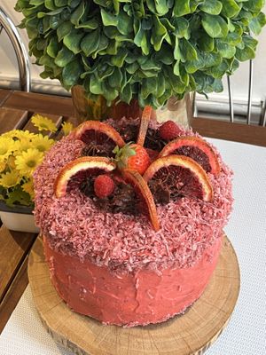 Vegan birthday cake   at Happy Zoe Vegan Bakery in Brooklyn