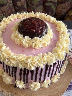 Vegan birthday cake   at Happy Zoe Vegan Bakery in Brooklyn