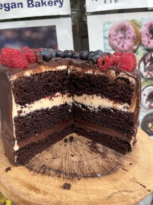 Our vegan birthday cakes! Magic cakes! Only natural, organic, delicious ingredients! No gmo certified!   at Happy Zoe Vegan Bakery in Brooklyn