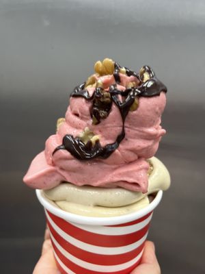 Raw vegan walnut strawberry chocolate banana whip   at Happy Zoe Vegan Bakery in Brooklyn