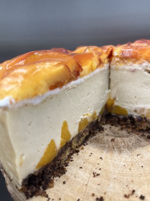 Vegan gluten free peach cheesecake   at Happy Zoe Vegan Bakery in Brooklyn