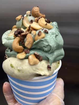 Raw vegan banana whips! Better than ice cream!   at Happy Zoe Vegan Bakery in Brooklyn