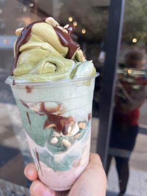 Raw vegan spirulina cashew chocolate banana whip   at Happy Zoe Vegan Bakery in Brooklyn