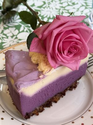 Vegan gluten free nut free ube cheesecake   at Happy Zoe Vegan Bakery in Brooklyn