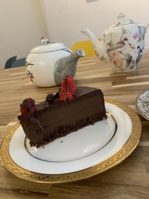 Double chocolate cheesecake 😍  at Happy Zoe Vegan Bakery in Brooklyn