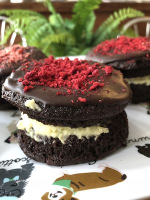 Vegan gluten free whoopie pie at Happy Zoe Vegan Bakery in Brooklyn