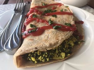 Vegan Gluten Free Spinach - organic Tofu Crepe at Happy Zoe Vegan Bakery in Brooklyn