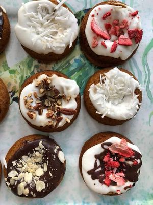 Vegan Gluten Free and Sugar Free Donuts  at Happy Zoe Vegan Bakery in Brooklyn