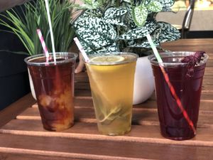 Unsweetened Iced Teas at Happy Zoe Vegan Bakery in Brooklyn