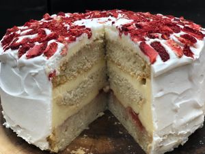 Vegan strawberry shortcake  at Happy Zoe Vegan Bakery in Brooklyn