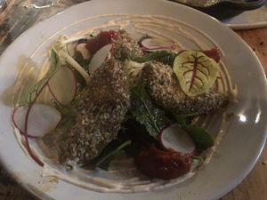 Avocado dukkah.  Tasteless at XYST in New York City